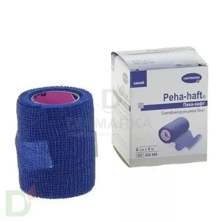 Бинт самофиксирующийся Пеха-хафт (Peha-haft), 6см х 4 м, Синий в России