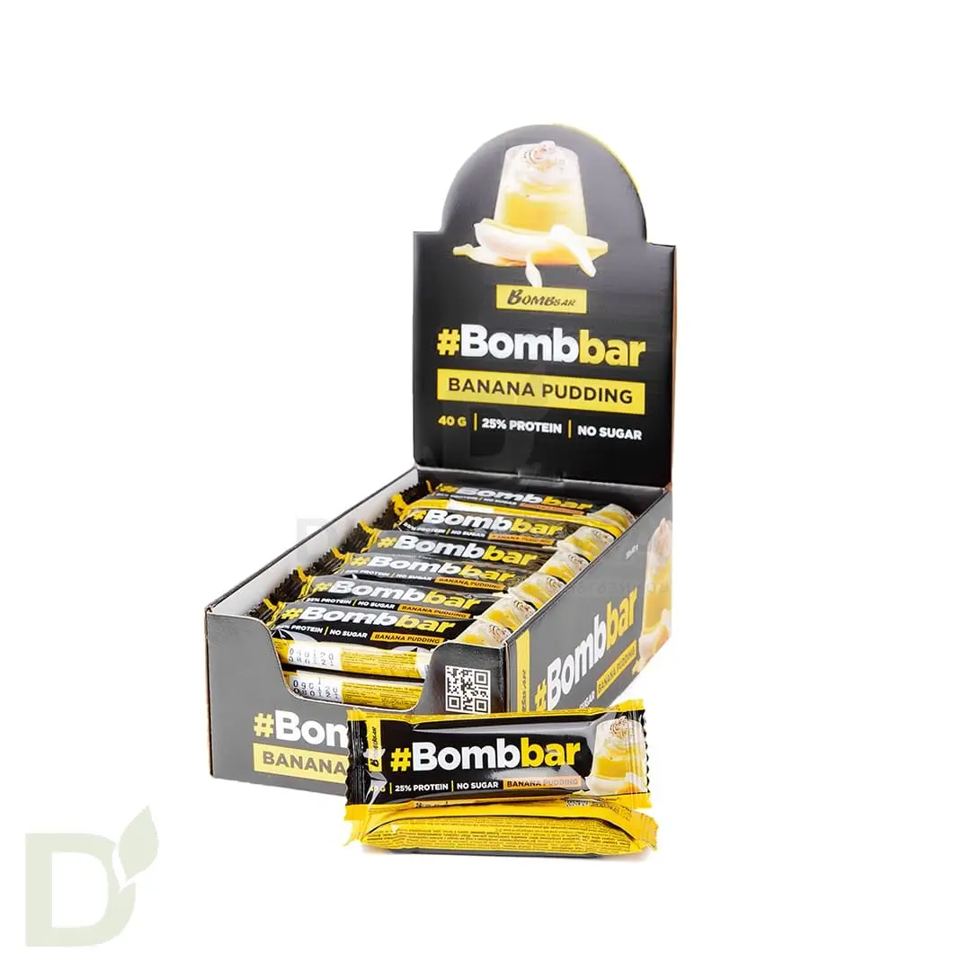 Батончик BOMBBAR глазированный Банановый пудинг 40гр.