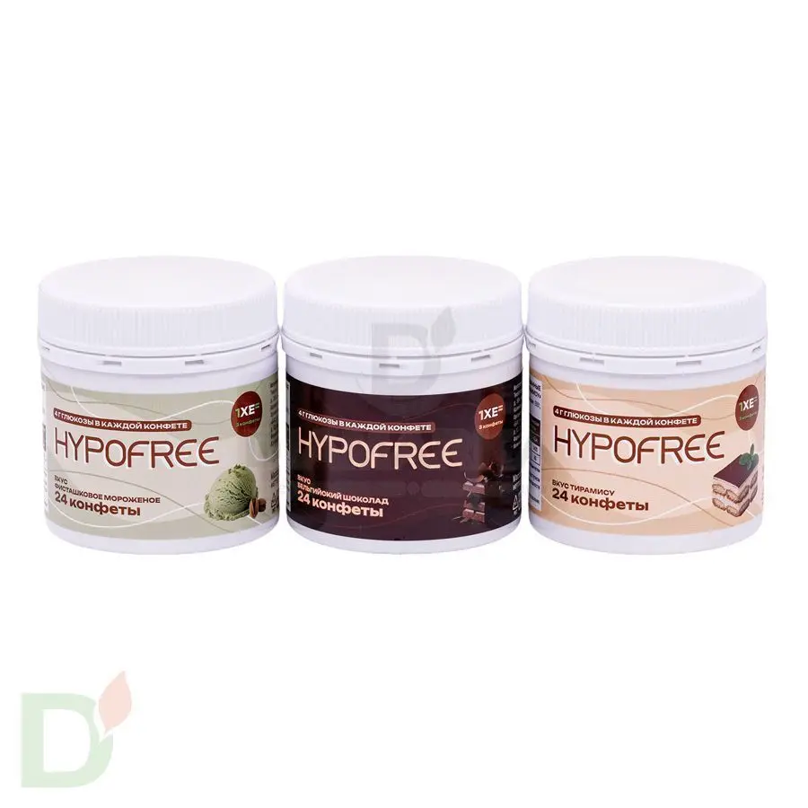 Конфеты от гипогликемии HYPOFREE Фисташковое мороженое, 24шт по 0,4ХЕ