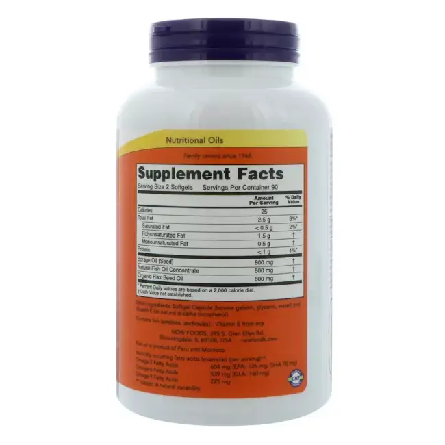 Витамины NOW Супер Омега Комплекс жирных кислот 3-6-9, 1200 мг, 90 шт в России