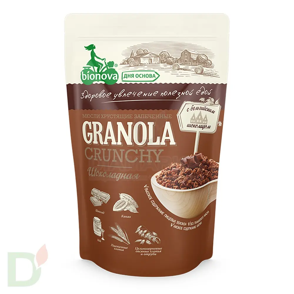 Мюсли Bionova Шоколадные запеченные хрустящие, 400г