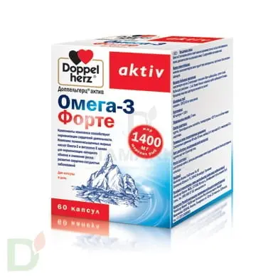 Витамины Доппельгерц Актив Омега-3 Форте, 60 капсул в России