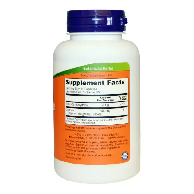 Витамины NOW Корень солодки с противовоспалительным действием, 450 мг, 100 шт в России
