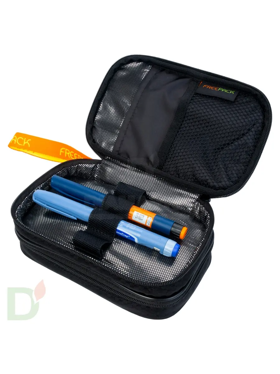 Термосумка (органайзер) FREEPACK д/4х ручек и средств самоконтроля чёрный (с гелевым пакетом)