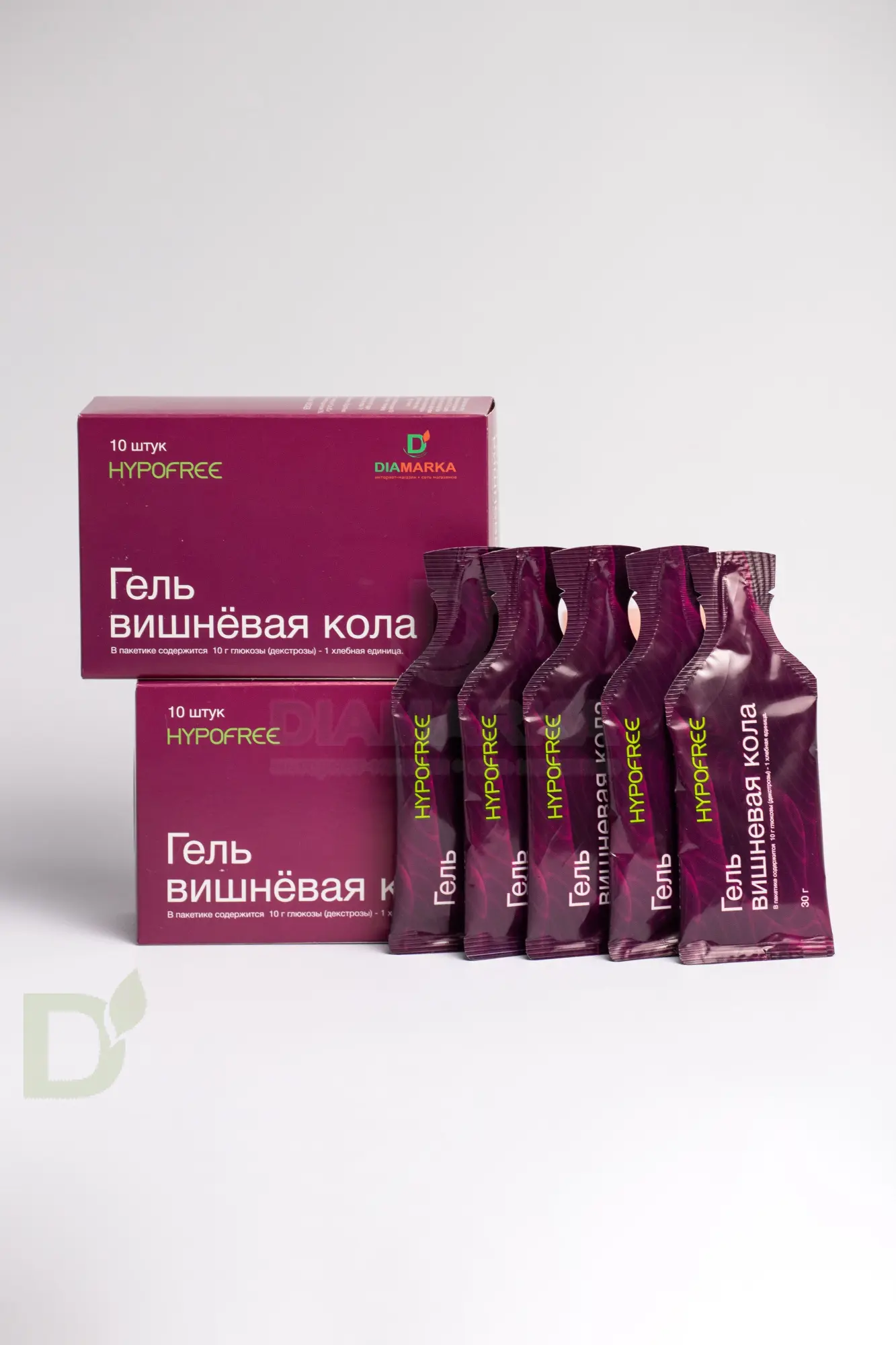 Гель HYPOFREE DIAMARKA 1ХЕ Вишневая Кола, мягкая упаковка, 10 саше по 30мл в России