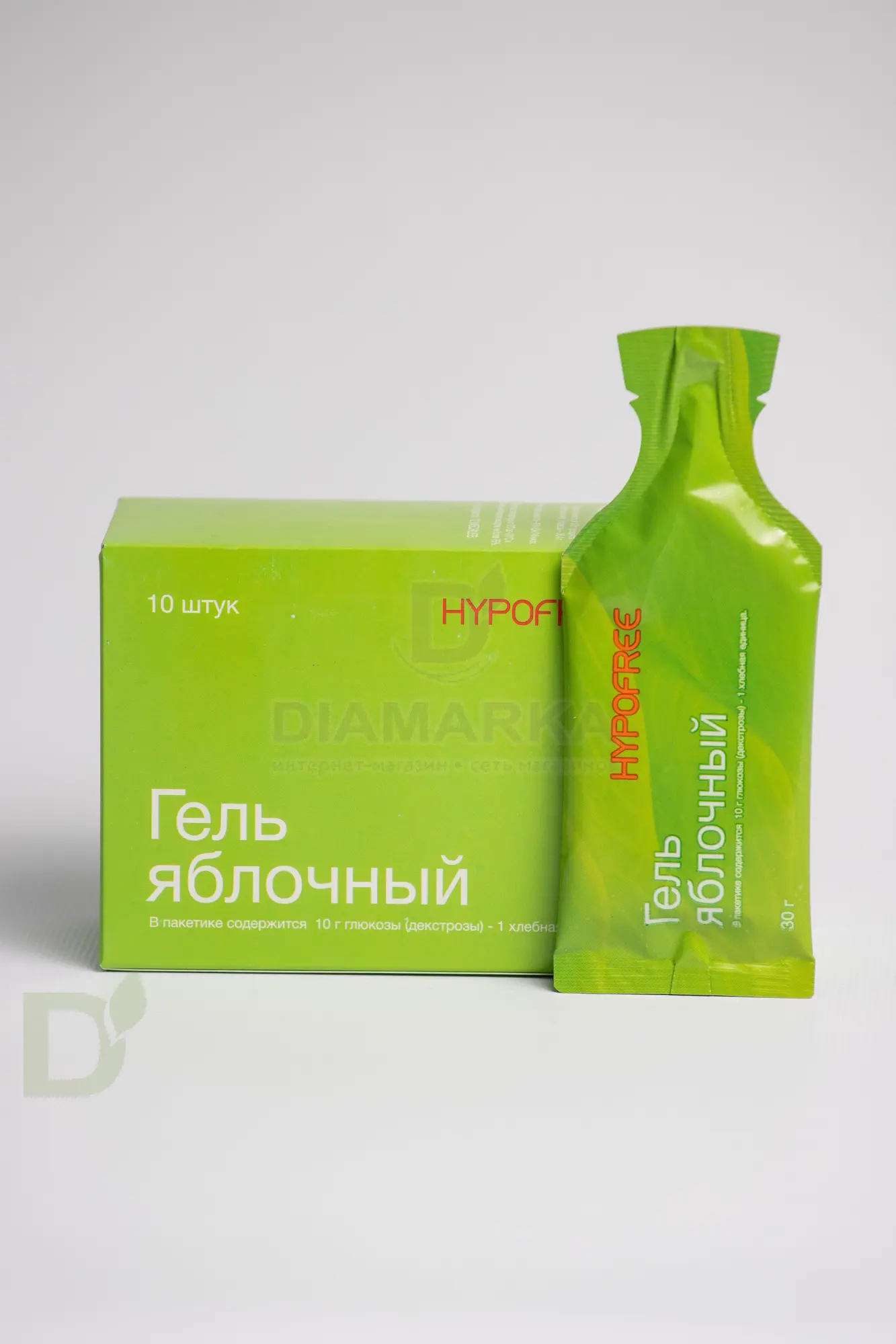 Гель HYPOFREE 1ХЕ Яблоко, мягкая упаковка, 10 саше по 30мл в России