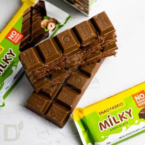 Шоколад Snaq Fabriq Milky без сахара с шоколадно-ореховой начинкой 55гр