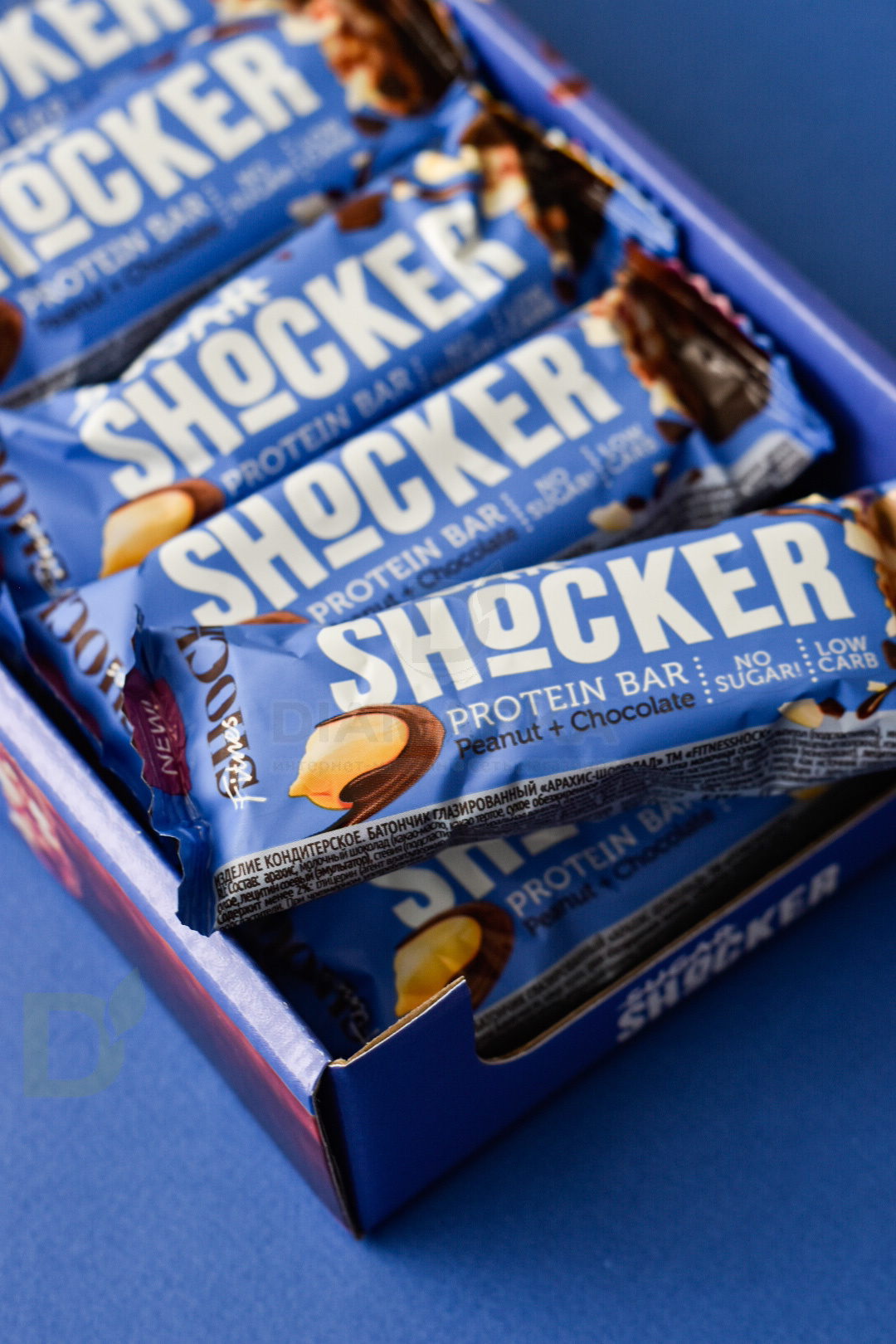 Батончик глазированный FitnesShock SHOCKER арахис-шоколад 35гр.