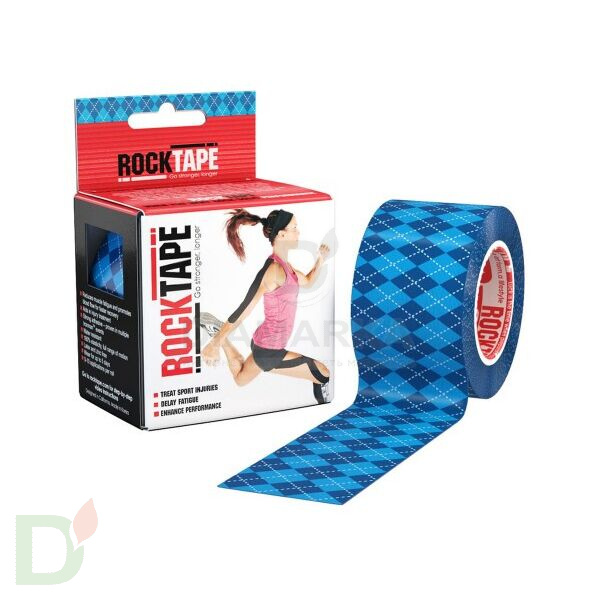 Тейп ROCKTAPE Design 5см.*5 м. синий узор