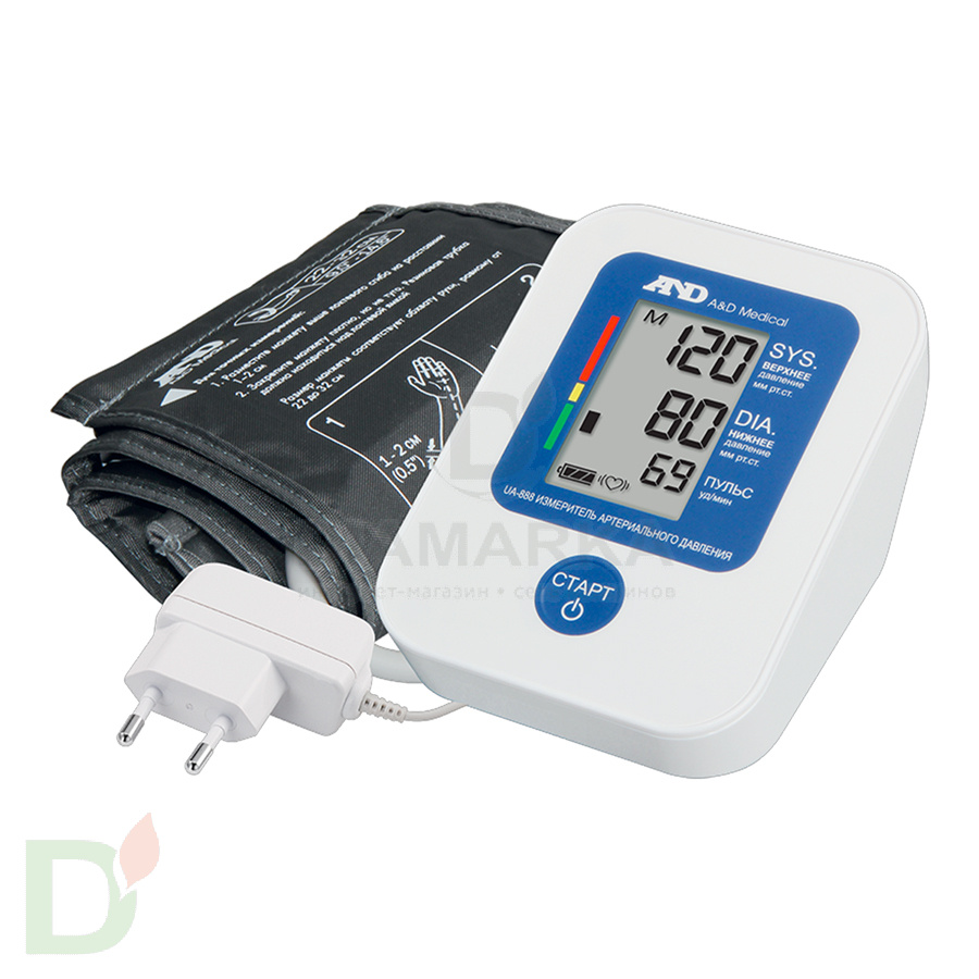 Тонометр автоматический AND UA-888 с адаптером (ЭКОНОМ) 23-37 см