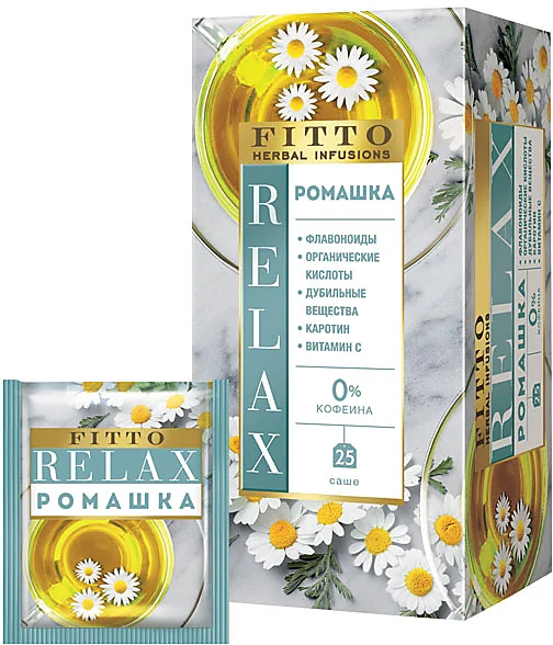 Чай травяной в пакетиках Fitto RELAX ромашка 37,5гр.
