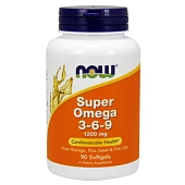 Витамины NOW Супер Омега Комплекс жирных кислот 3-6-9, 1200 мг, 90 шт