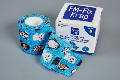 Бинт эластичный когезивный EM-fix krep Детский, 5см х 4,5м