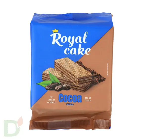 Вафли Royal cake со вкусом «КАКАО» без сахара, 120 г