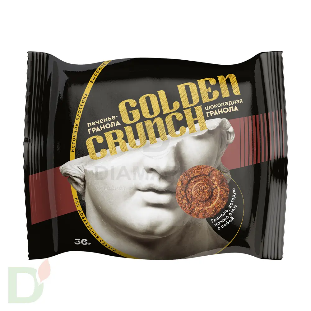 Печенье овсяное без сахара Golden Crunch Шоколад 36гр. купить в России,  цена на сайте - ДиаМарка